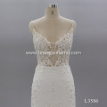 factory price bridal New Design White Long Sleeve beaded Slim Fit Bride bride Dress